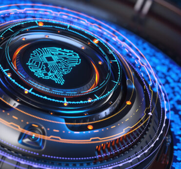 Artificial intelligence concept. Artificial Intelligence Computer Processor Unit. 3D illustration